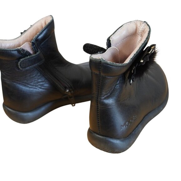 Mod8 Girls Leather Flower Black Boots Size 24/‎ 8.5 - Picture 3 of 8